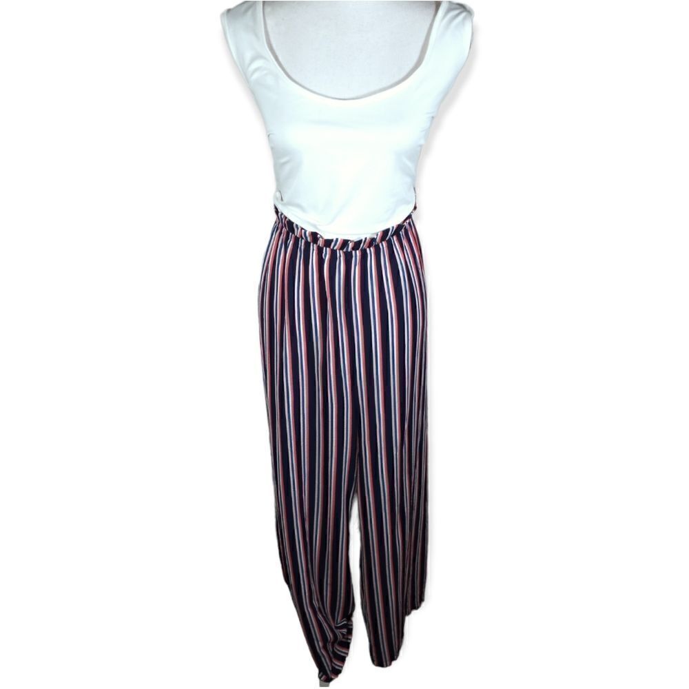 AS U WISH WHITE, BLUE, & PINK JUMPSUIT SZ.3X NWT